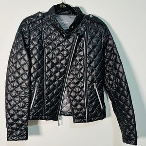 Kenneth Cole Black Quilted Motorcycle Biker Jacket NWOT Size XS